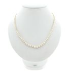 Image 1 of Pearl necklace with white gold clasp and diamonds; 0.06 ct.