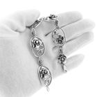 Image 11 of Antique silver bracelet with floral design; Art Nouveau | 22.5 cm
