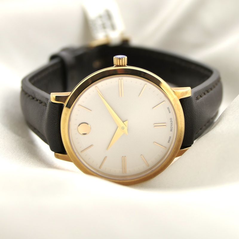 Image 15 of Movado Ulta Slim; Gold-plated women's watch with white dial; 0607096