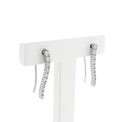 Image 2 of Silver long earrings with zirconia