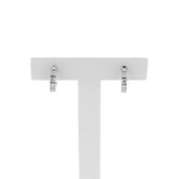 White gold semi-circular stud earrings with diamonds; 0.48 ct.