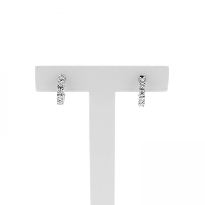 Image 1 of White gold semi-circular stud earrings with diamonds; 0.48 ct.