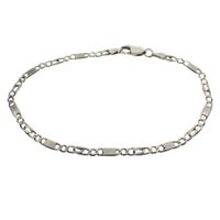 Silver men's bracelet with closed Figaro links | 20.5 cm