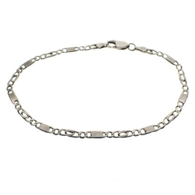 Image 1 of Silver men's bracelet with closed Figaro links | 20.5 cm