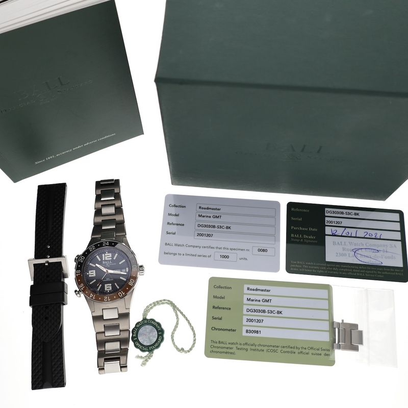 Image 16 of Ball Roadmaster Marine GMT DG303B-S3C-BK; Automatic men's watch