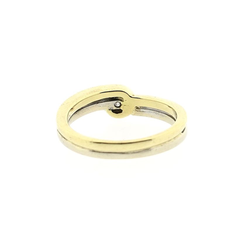 Image 3 of Two-tone gold ring with diamond; 0.22 ct.