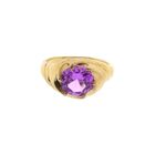 Image 3 of Vintage Gold Ring with Synthetic Purple Gemstone
