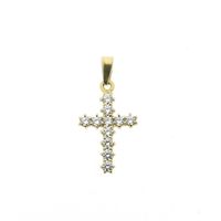 Gold cross pendant with zirconia