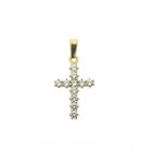 Image 1 of Gold cross pendant with zirconia