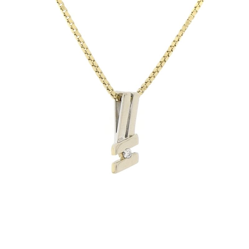 Image 4 of White gold pendant with diamond | 0.03 ct.