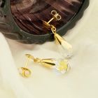 Image 2 of Gold stud earrings with crystal