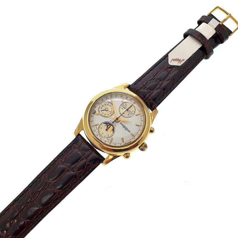 Image 9 of Schmeltzer Triple-calendar; Automatic men's watch with chronograph and moon phase