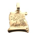 Image 4 of Gold pendant of a scroll with engraving