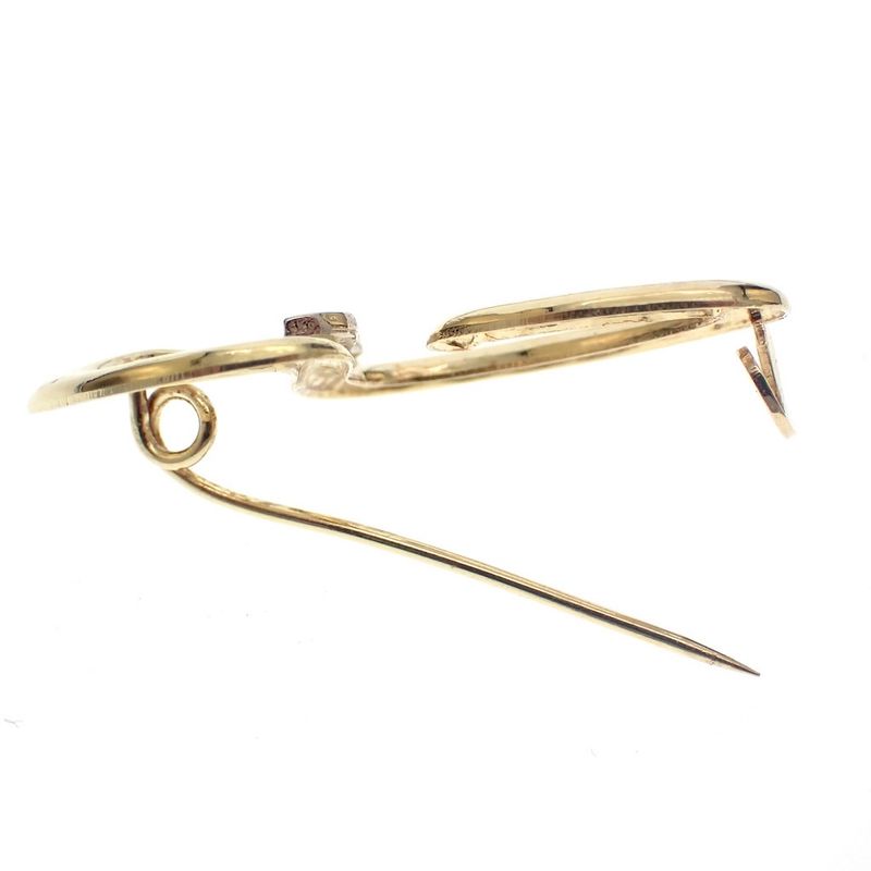 Image 5 of 18 carat gold letter brooch; S | With zirconia