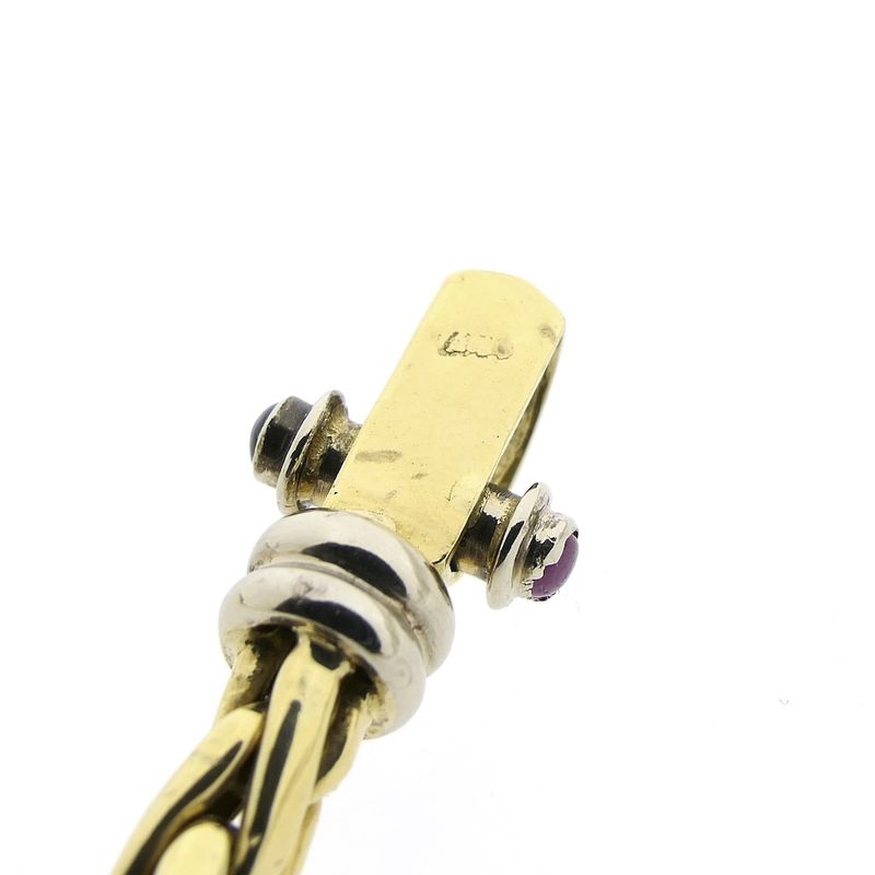 Image 9 of Gold foxtail link necklace with ruby ​​and onyx