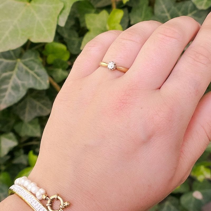 Image 4 of Gold solitaire ring with Bolshevik diamond