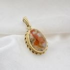 Image 4 of Gold pendant with moss agate | Vintage