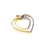 Image 2 of Two-tone gold pendant with a large heart and diamonds; 0.23 ct.