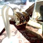 Image 3 of Vintage two-tone gold clip-on earrings