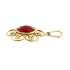 Image 6 of Vintage Floral Gold Pendant with Carnelian
