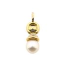 Afbeelding 8 van Bicolor gouden hanger met parel en diamant; 0,20 ct.