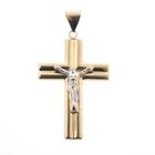 Image 1 of Two-tone gold pendant of a cross with corpus
