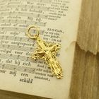Image 2 of 21 carat antique gold pendant of a cross with a corpus | Filigree technique