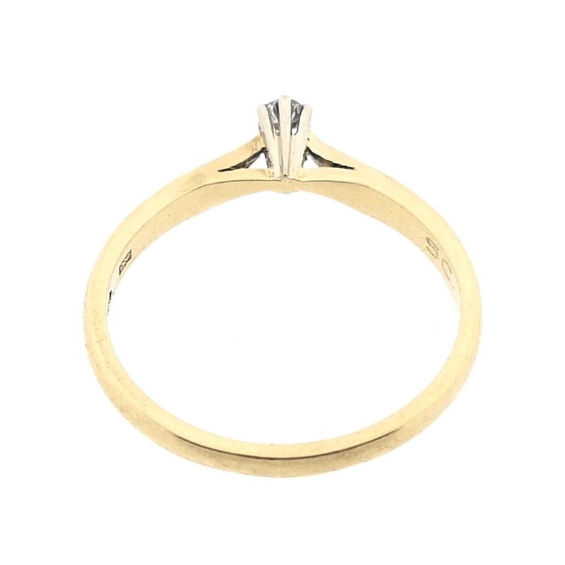 Image 4 of Gold solitaire ring with diamond; 0.05 ct.