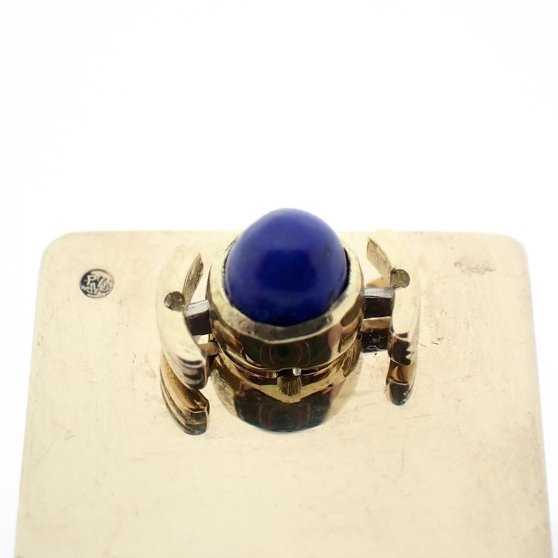 Image 6 of Gold cufflinks with Lapis lazuli stones
