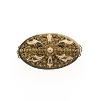 Antique two-tone gold brooch with filigree technique