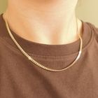 Image 8 of Gold flat gourmet link chain | 46.5 cm