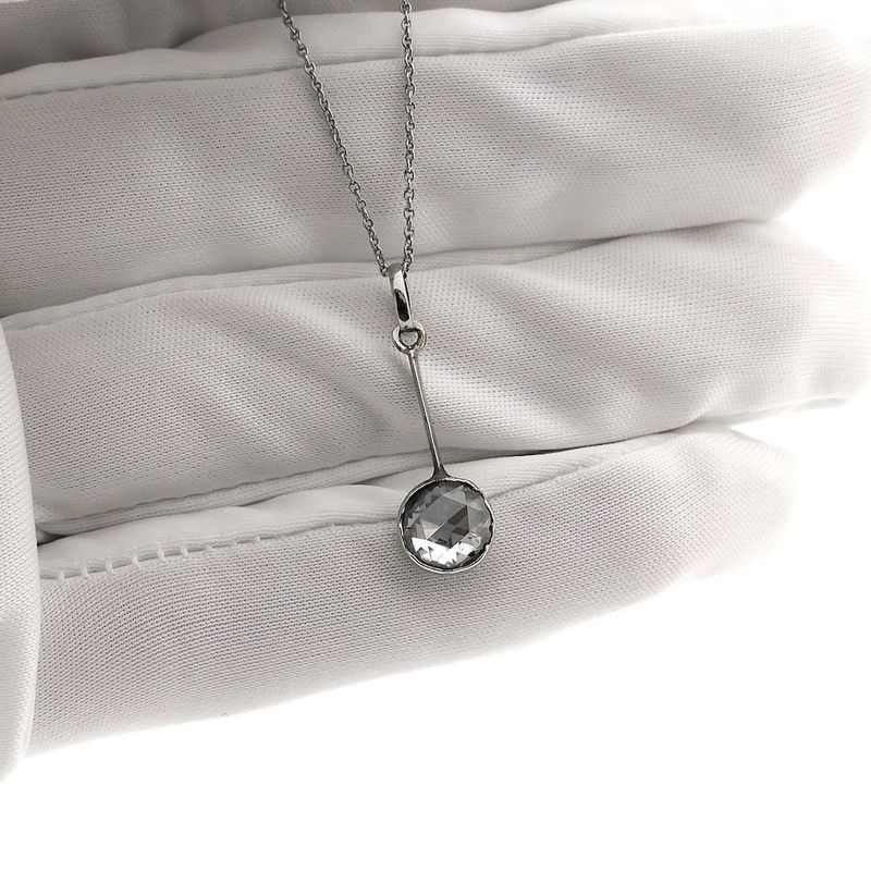 Image 4 of White gold necklace with pendant; Amsterdam rose diamond; 0.50 ct. | 45.5 cm