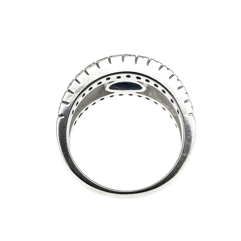 Image 7 of 18-karat white gold ring | Sapphire & Diamond 0.28 ct.