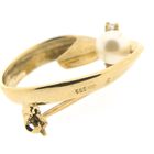 Image 7 of Gold brooch with pearl and diamonds | 0.02 ct.