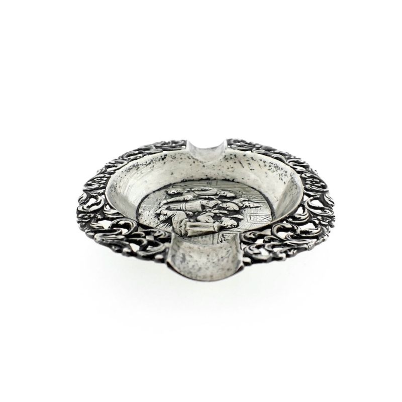Image 3 of Silver ashtray with festive scene