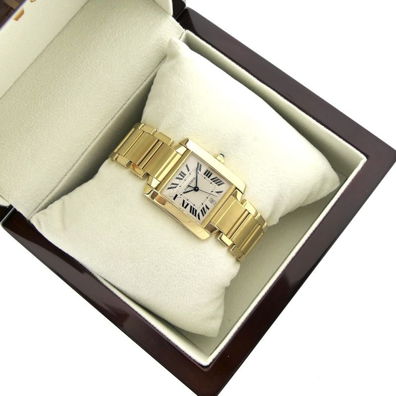 Image 20 of Cartier Tank Française 'Large' 1840; Automatic 18k gold watch