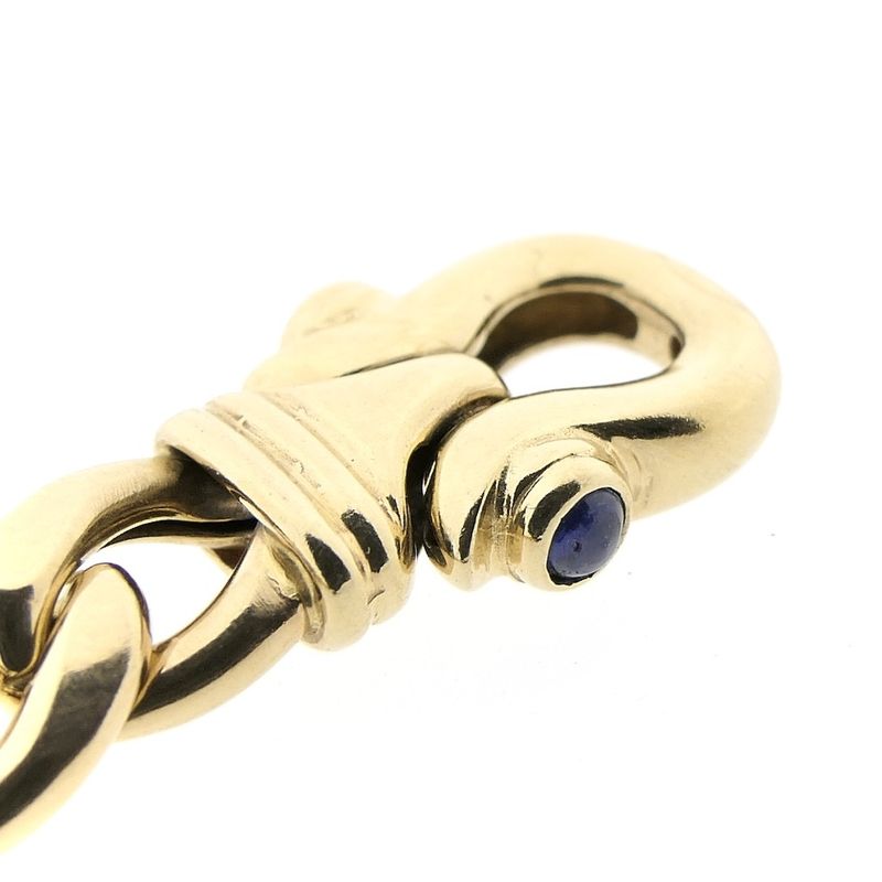 Image 5 of Gold gourmet link bracelet with sapphire | 19.5 cm
