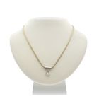 Image 1 of Gold snake link chain with diamond pendant; 0.17 ct. | 39 cm