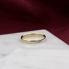Image 2 of Bicolor Gold Wedding Ring with Diamond; 0.02 ct.