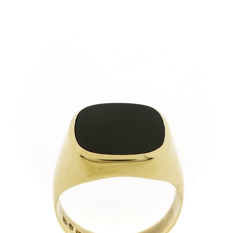 Image 3 of 8 carat large men's signet ring | Onyx