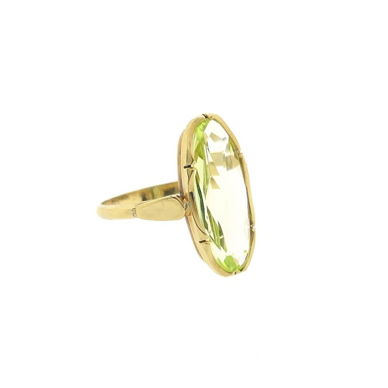 Image 4 of Gold ring with green beryl | Vintage/antique