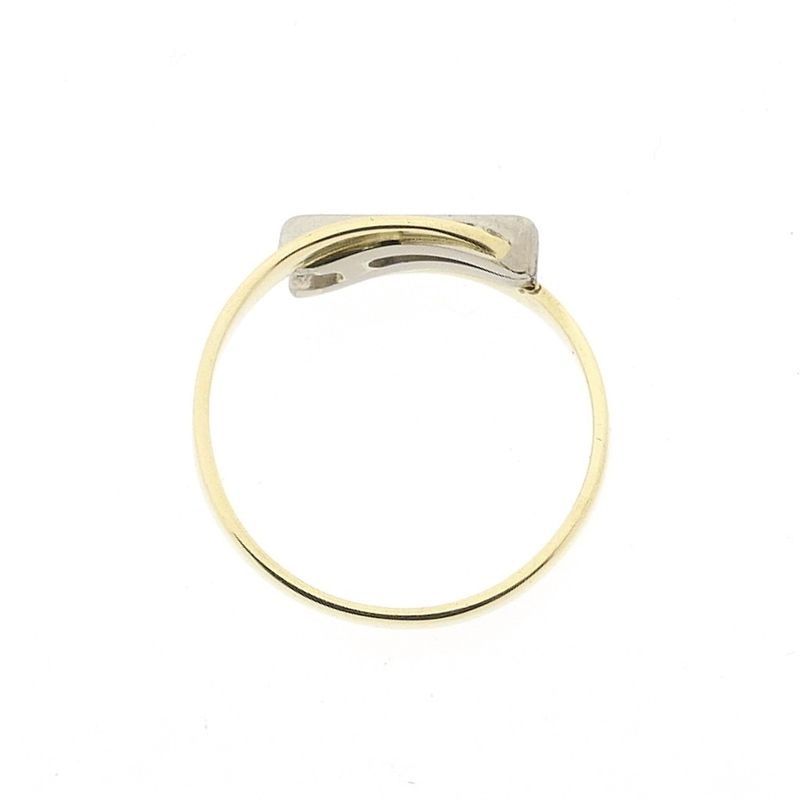 Image 4 of Two-tone gold ring with diamond; 0.03 ct.