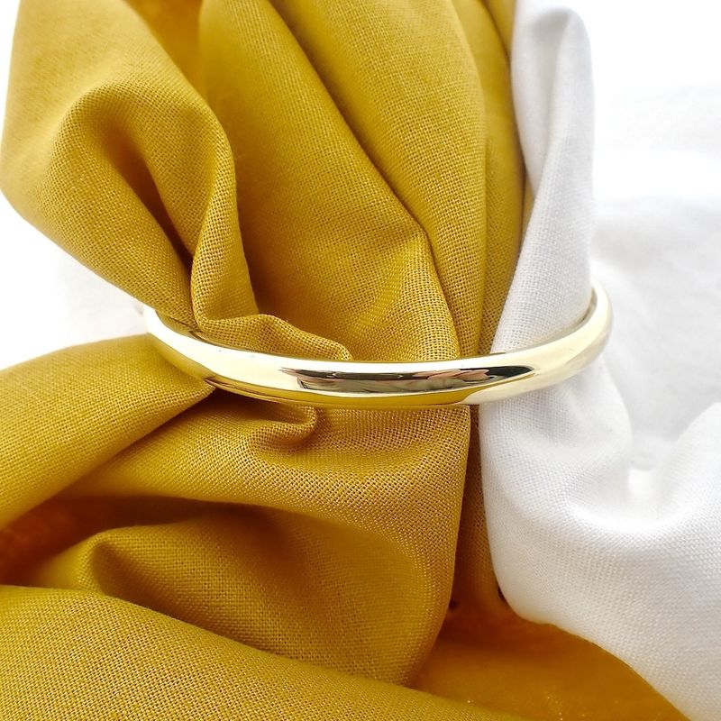 Image 3 of Gold smooth slave bracelet | Ø 60 mm