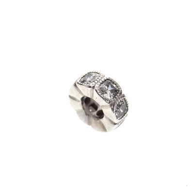 Pandora spacer; Silver; Zirconia in a row Image 1 of Pandora spacer; Silver; Zirconia in a row