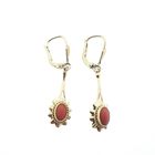 Image 3 of Vintage gold earrings with blood coral