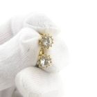 Image 10 of Vintage gold floral stud earrings with diamonds; 0.94 ct.