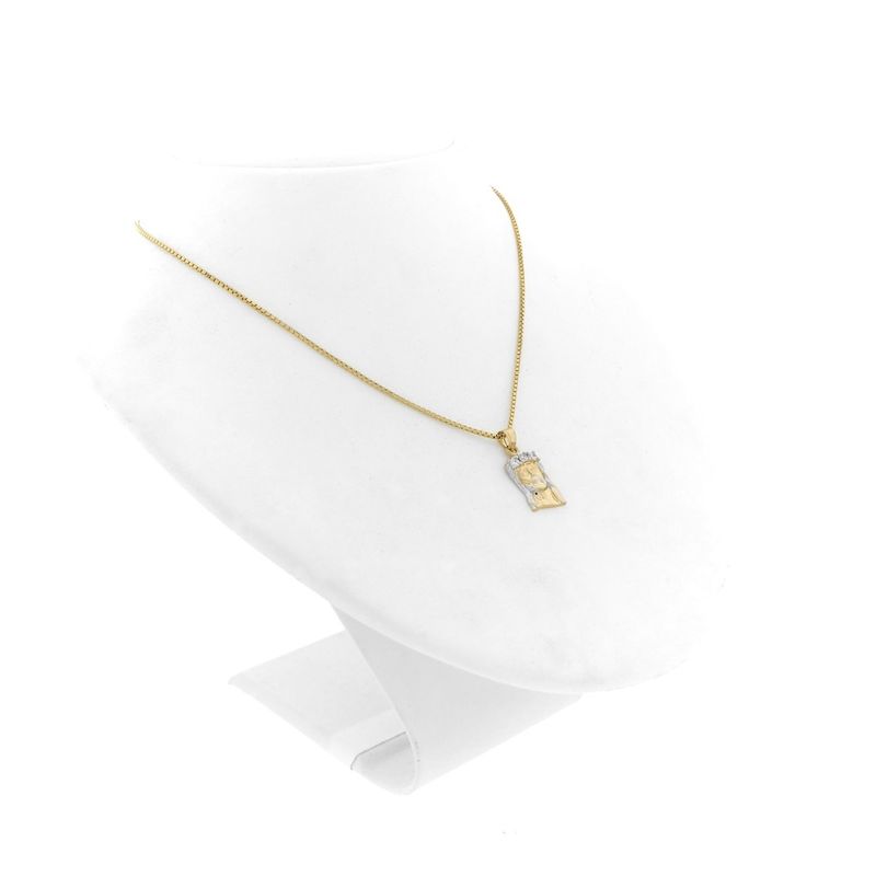 Image 5 of Gold pendant of Christ with zirconia stones