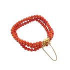 Image 4 of Antique red coral bead bracelet with gold decorative clasp