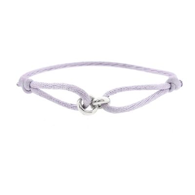 Image 1 of Forever Knots® Lilac Satin Bracelet with Silver Link