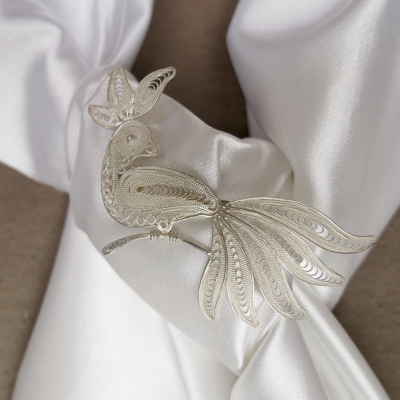 Image 8 of Vintage/antique bird brooch; filigree technique